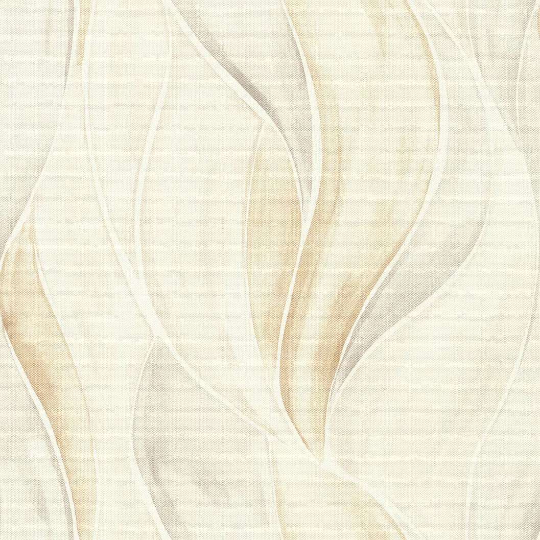 Szürke és beige hullám mintás vlies dekor tapéta