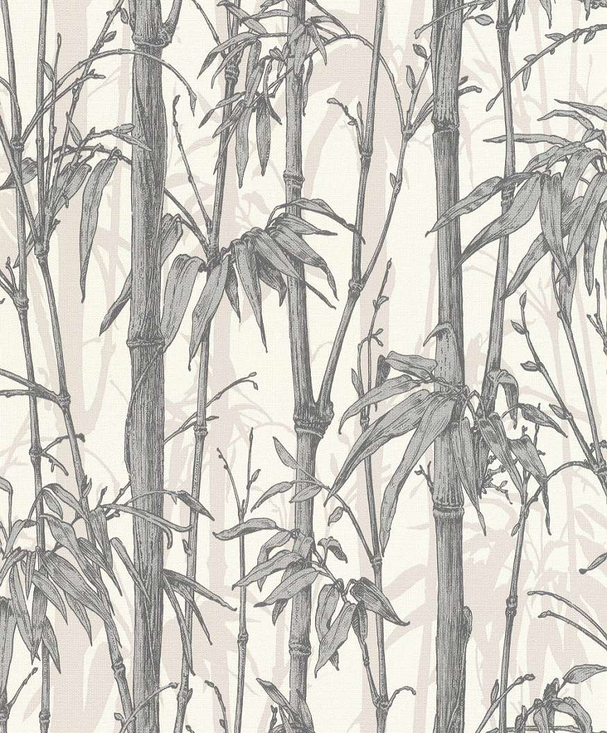 Szürke ezüst bambusz mintás vlies design tapéta