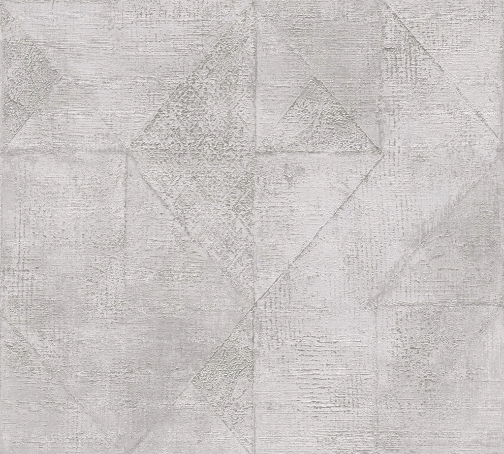 Szürke ezüst tapéta koptatott modern geometriai mintával