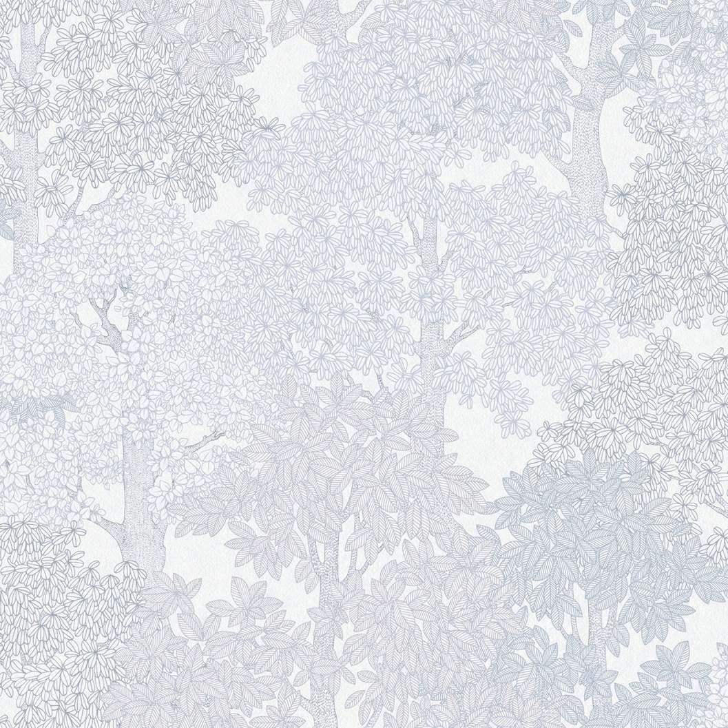 Szürke fehér erdei fa mintás design tapéta skandináv stílusban