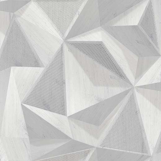 Szürke fehér faerezett mintás 3D hatású design tapéta