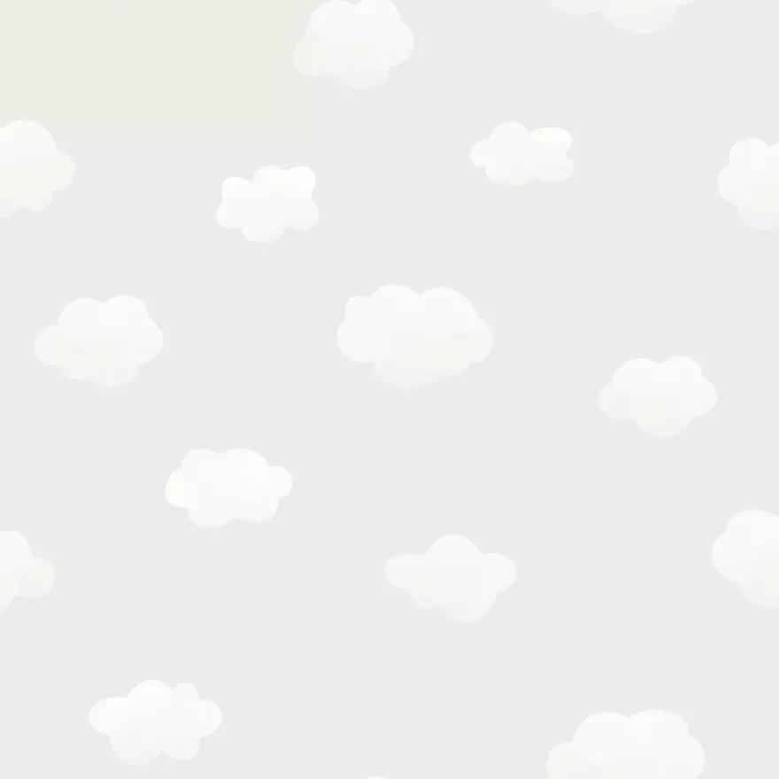 Szürke felhő mintás tapéta gyerekszobába