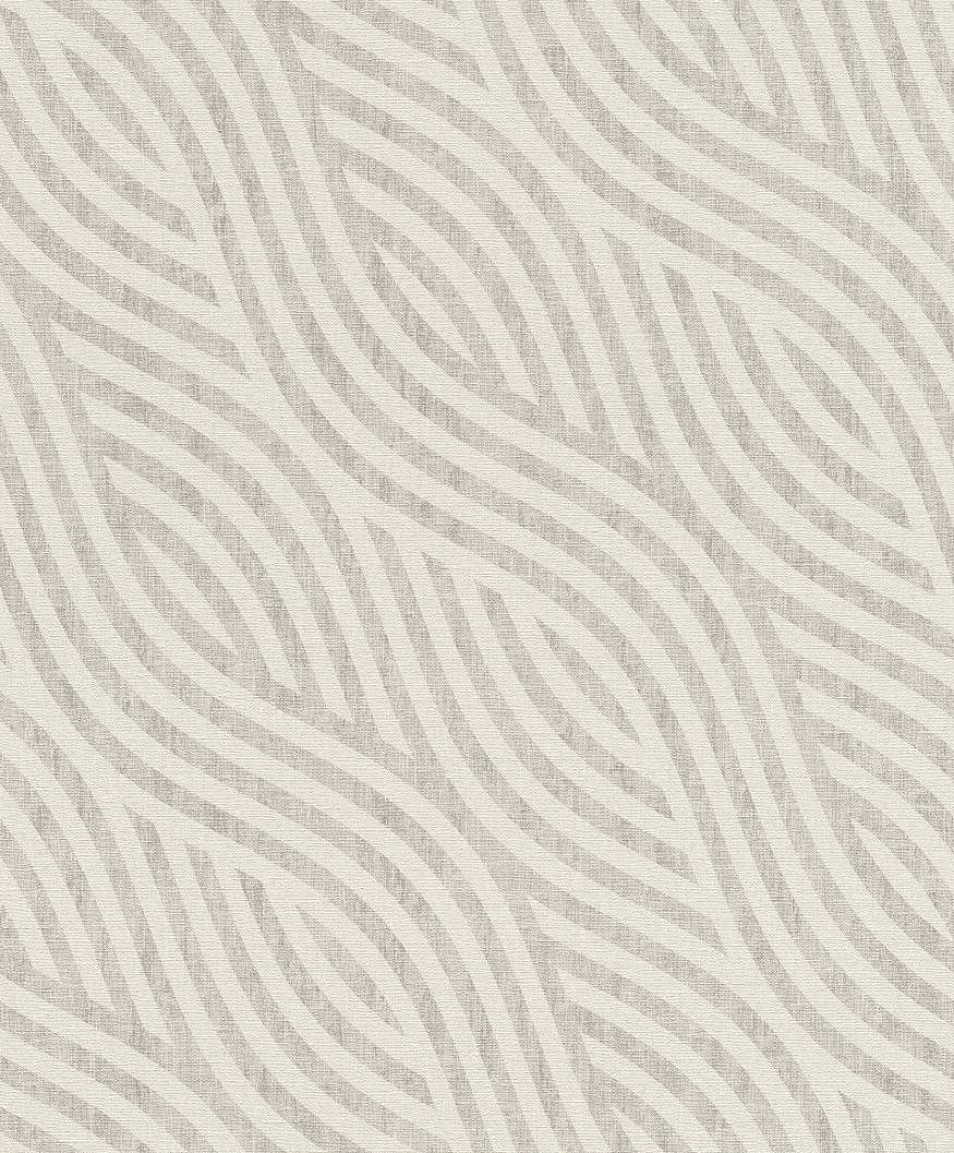 Szürke hullám mintás dekor tapéta textil hatású alapon