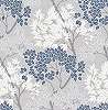 Szürke kék skandináv stílusú erdei fa mintás tapéta