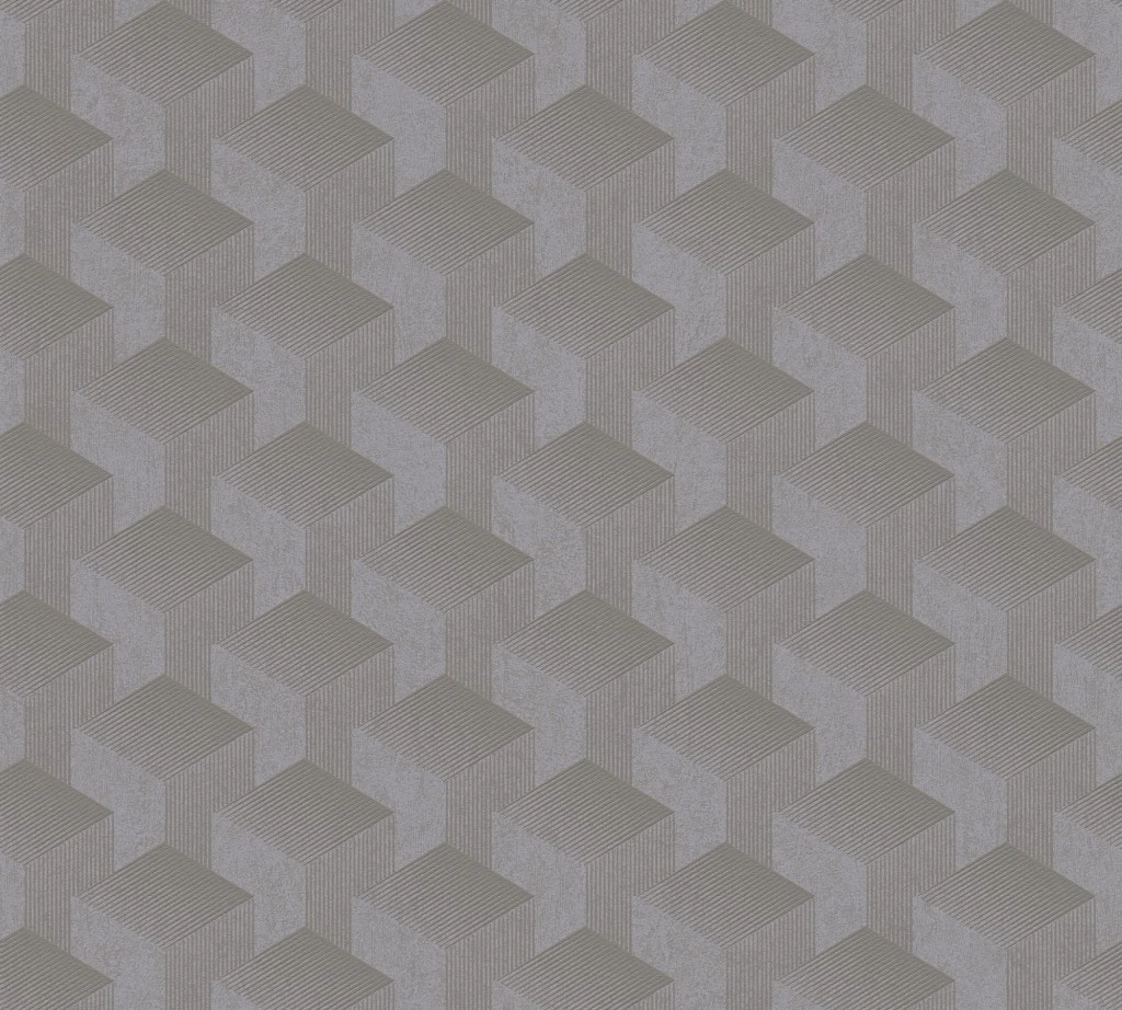Szürke kocka mintás 3D hatású design tapéta