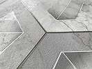 Szürke krém 3D hatású geometrikus dekor tapéta
