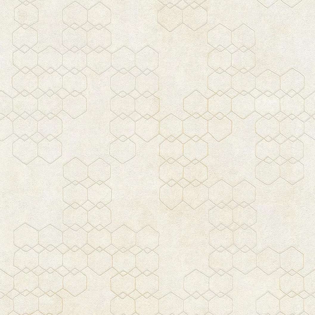 Szürke, krém modern geometrikus mintás vlies vinyl tapéta