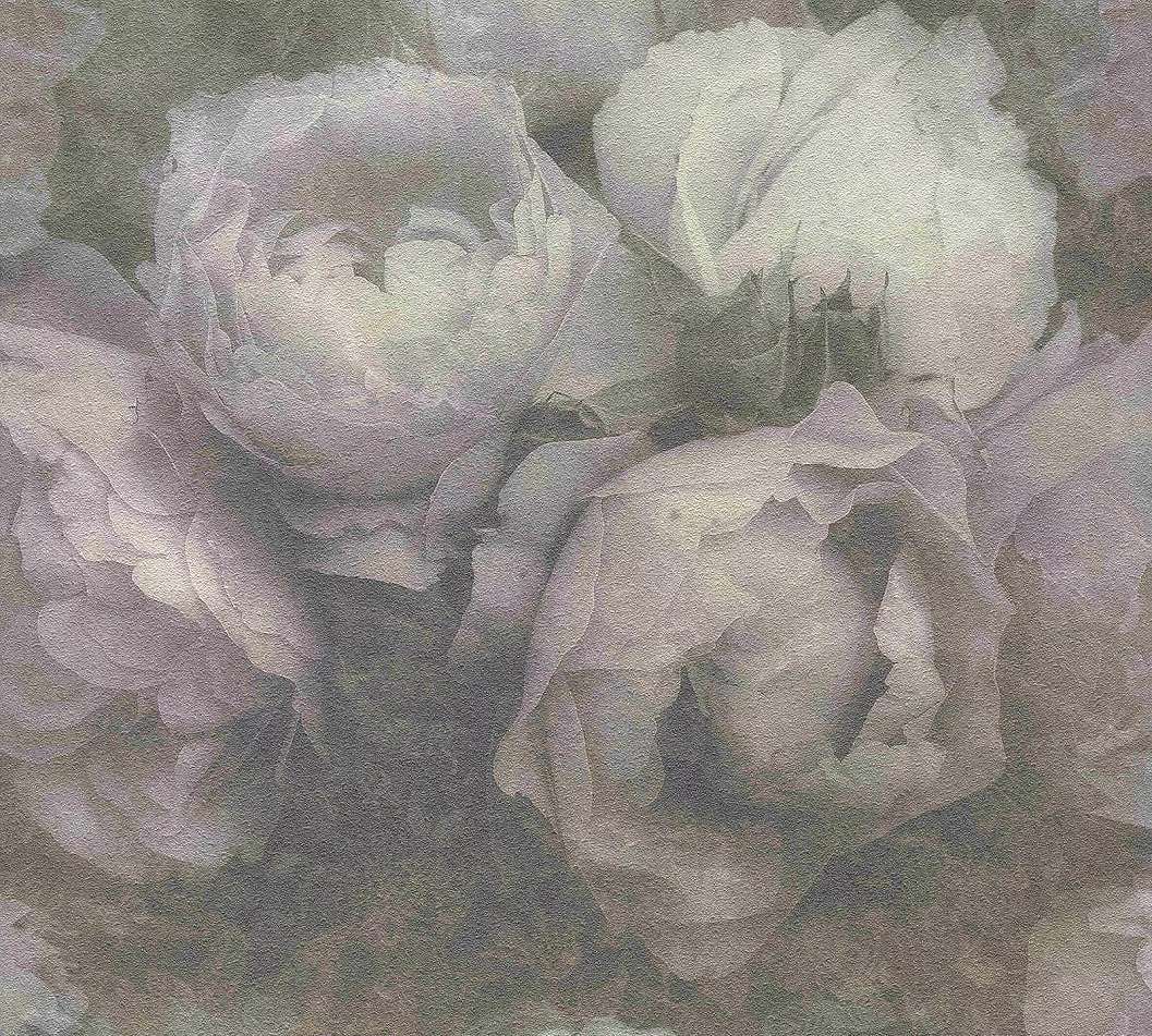 Szürke lila romantikus rózsa mintás mosható felületű dekor tapéta