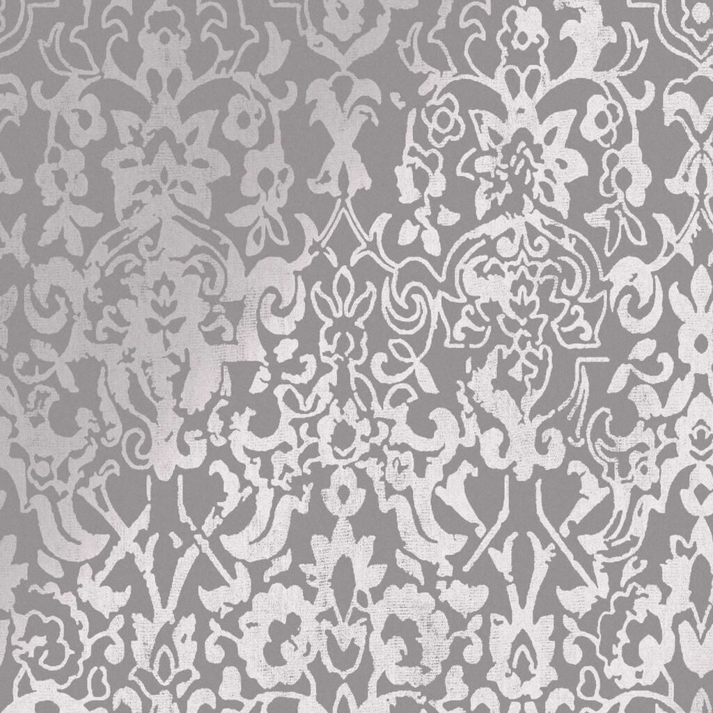 Szürke metál ezüst tapéta damaszt mintával