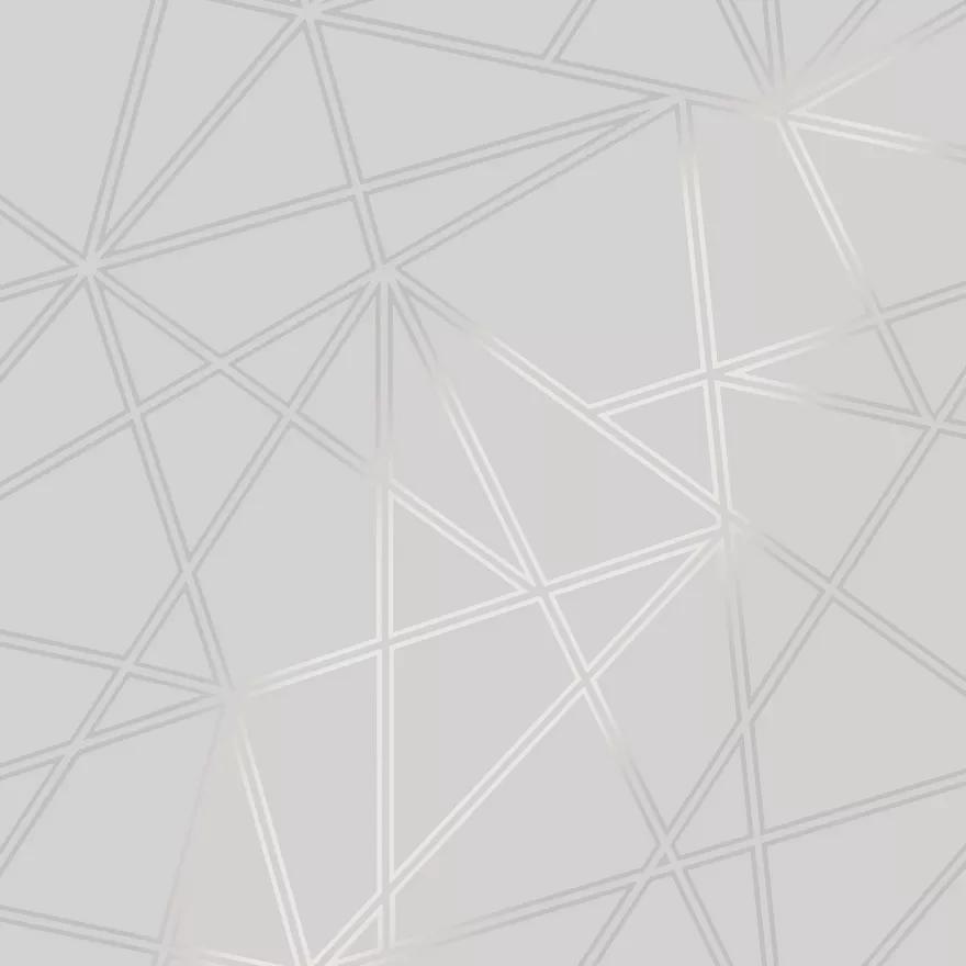 Szürke metál fényű geometrikus mintás vlies design tapéta