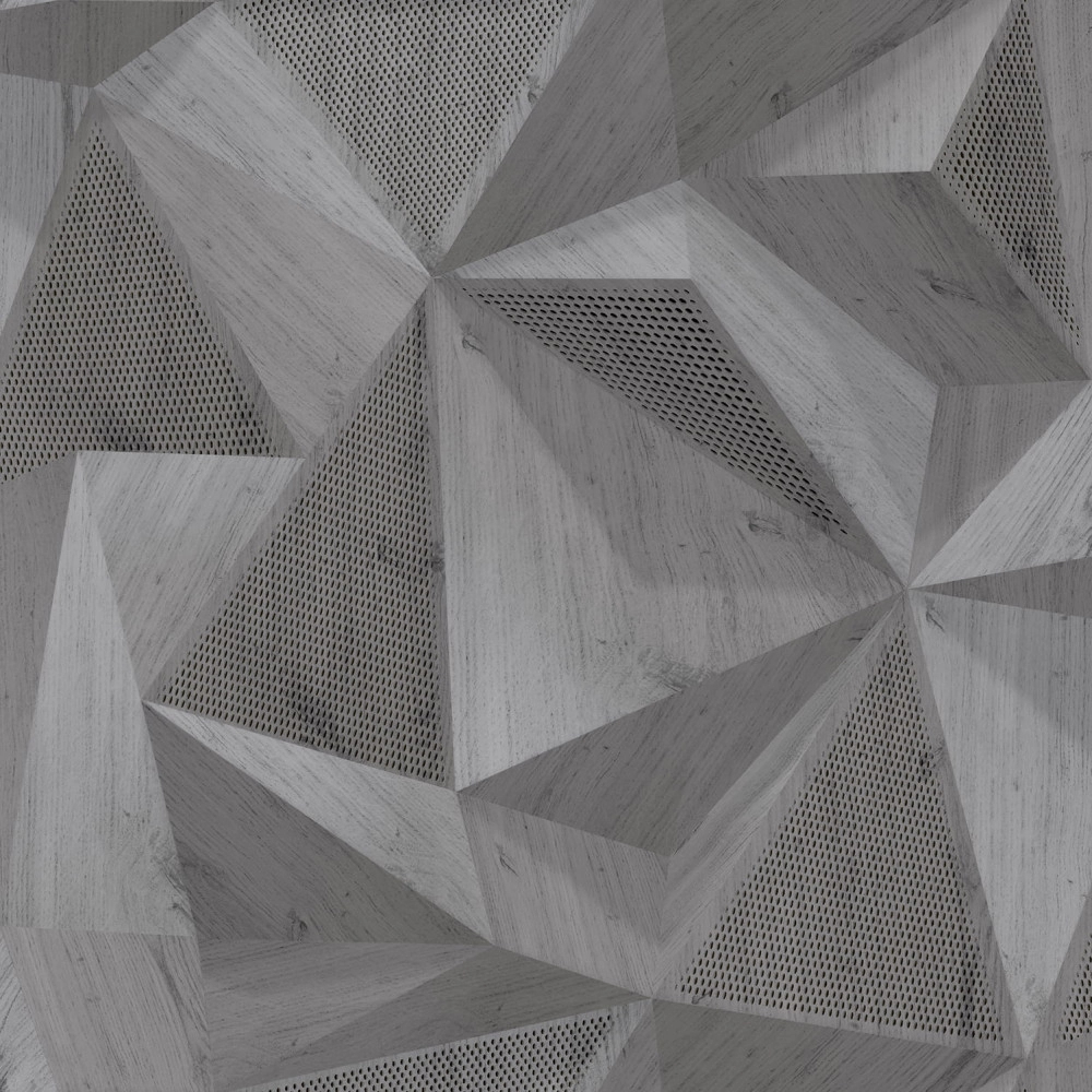 Szürke modern 3D hatású dekor tapéta faerezetű struktúrával