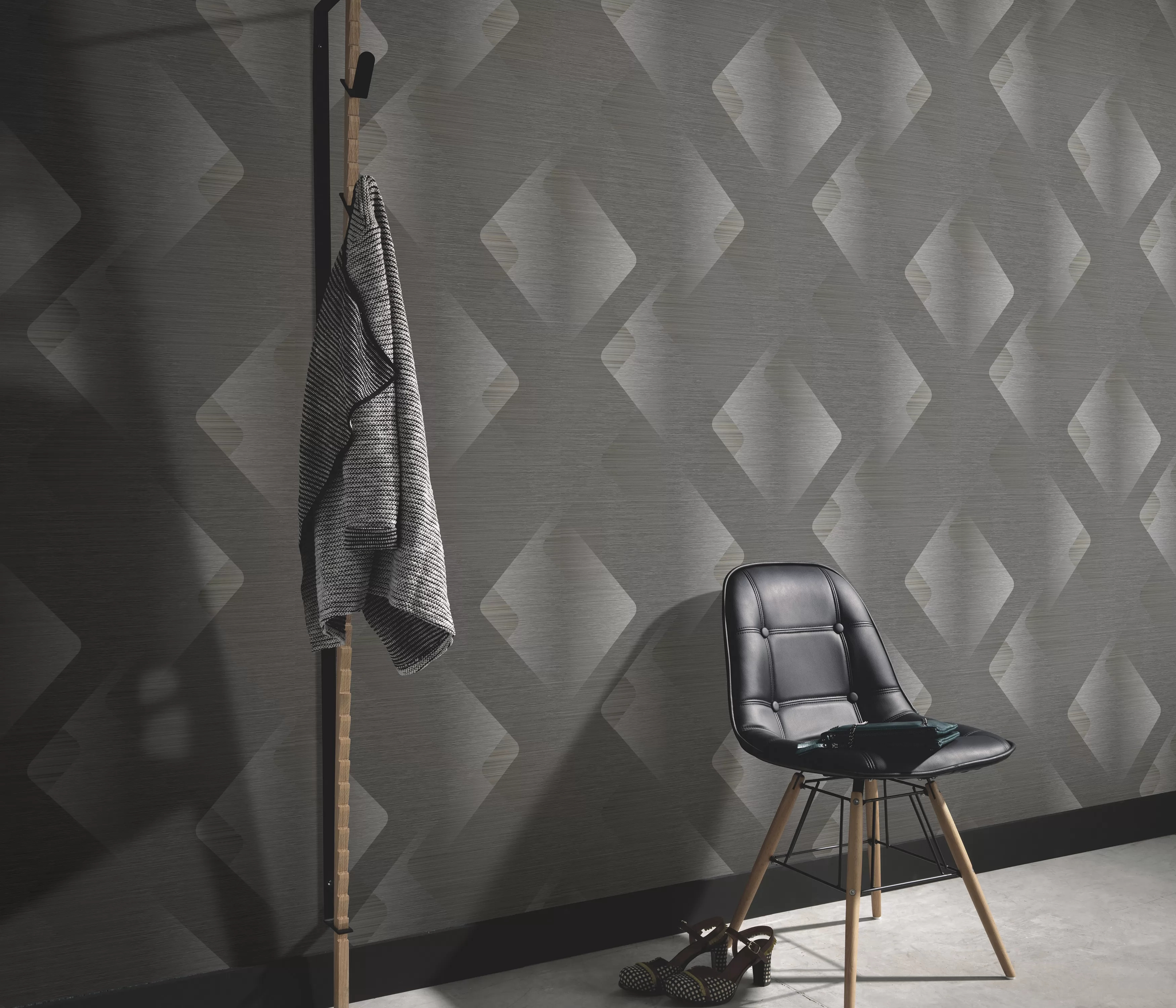 Szürke modern geometrikus design tapéta mosható