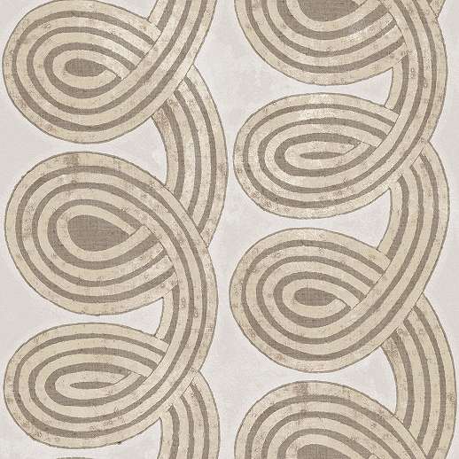 Szürke olasz dekor tapéta nagyléptékű kör geometrikus mintával