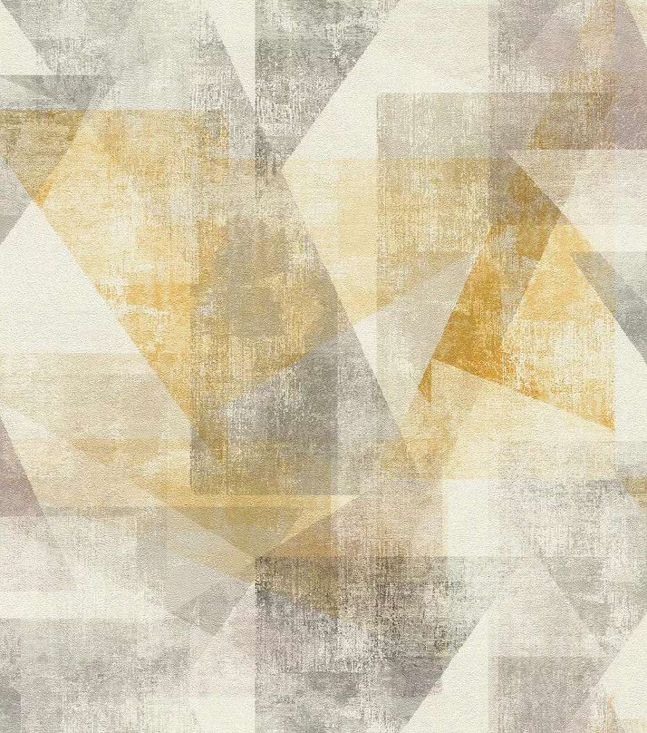Szürke sárga design tapéta geometrikus mintával