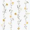 Szürke sárga virágmintás romantikus design tapéta 