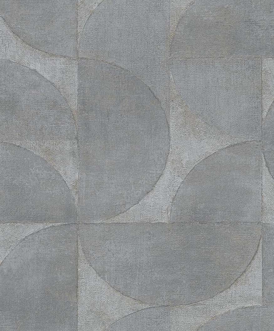 Szürke színű tapéta ezüstös geometrikus mintázattal 