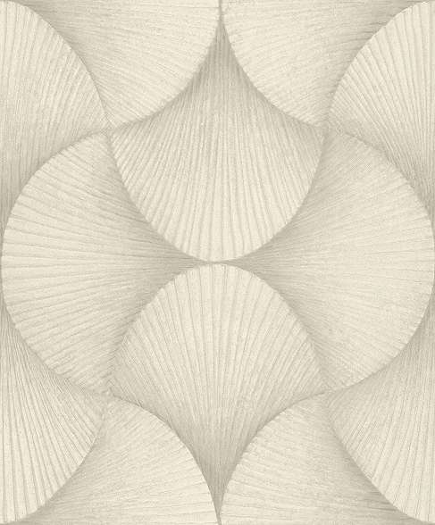 Szürkés beige enyhén fényes legyező mintás design tapéta