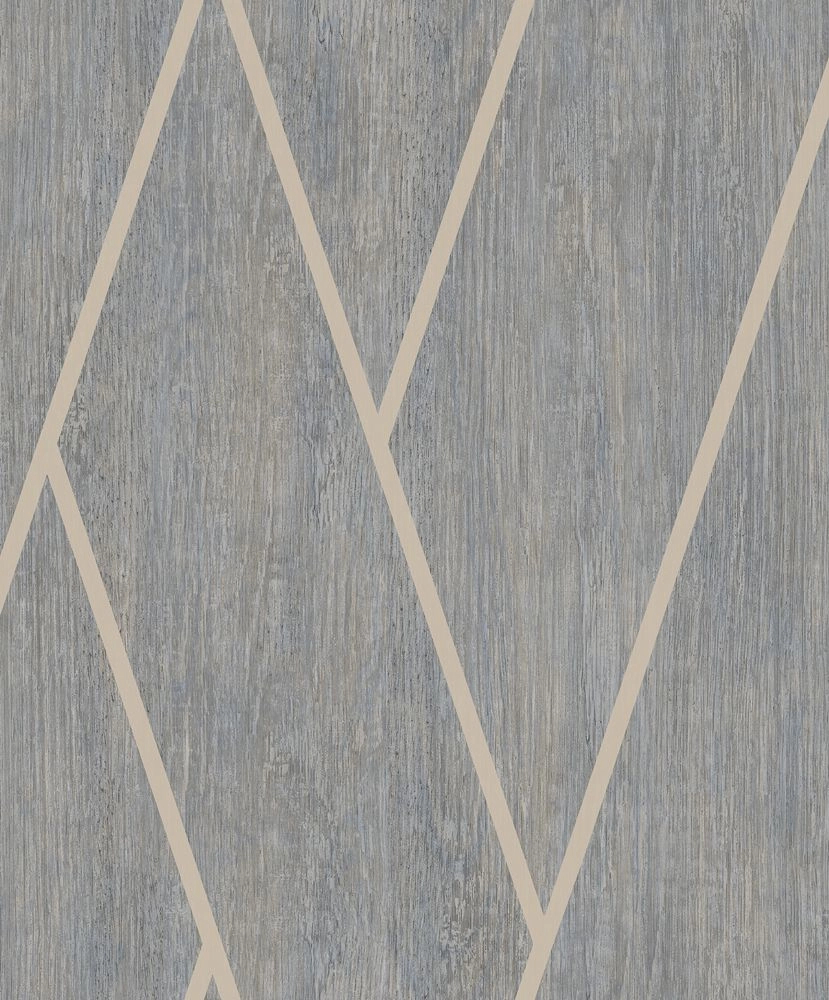 Szürkéskék dekor tapéta nagylptékű geometrikus mintával