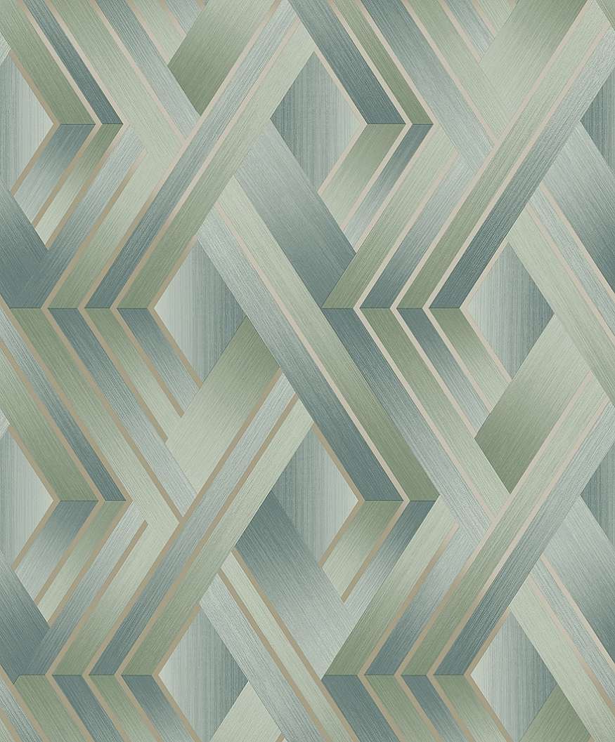 Szürkéskék zöld modern geometriai mintás dekor tapéta