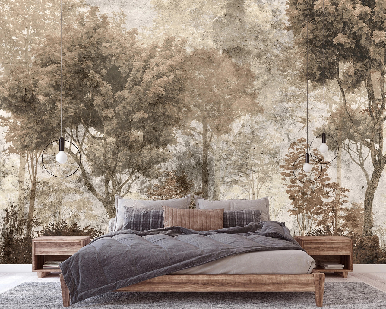 Tájkép akvarell loft stílusban mintás design poszter tapéta 368x254 vlies