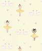 Tapéta gyerekszobába balerina mintával sárga színben
