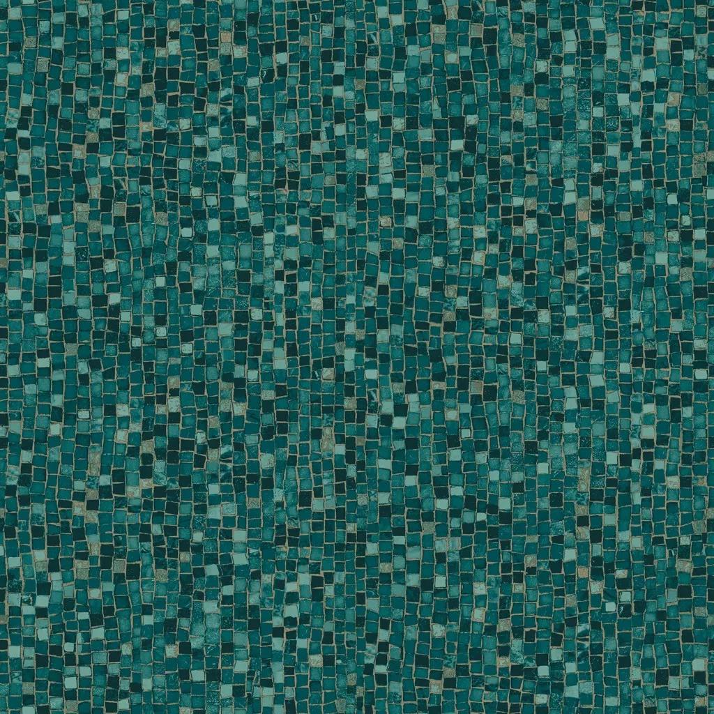 Tapéta mozaik mintával zöldeskék színben