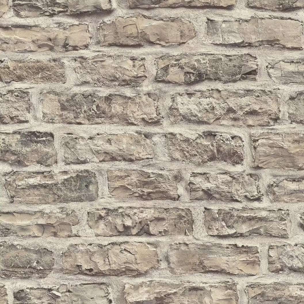 Tégla mintás beige színű mosható dekor tapéta