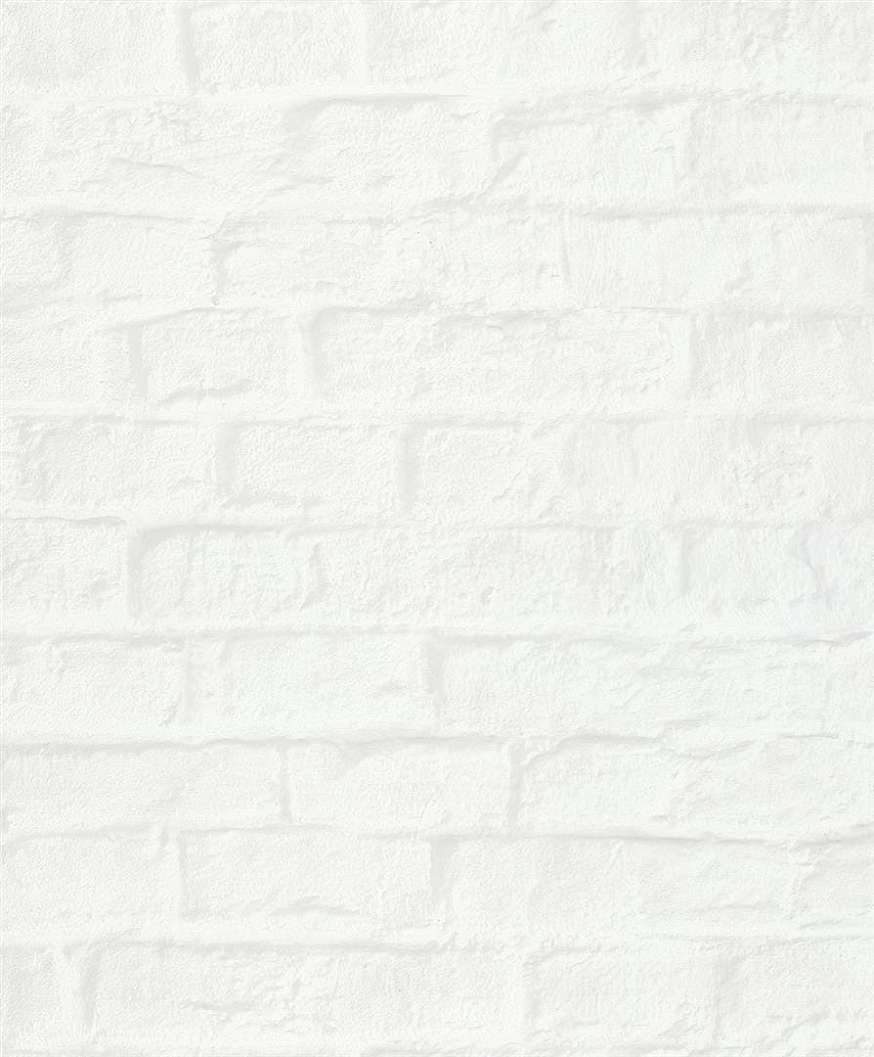 Tégla mintás design vinyl tapéta fehér és enyhén szürkés színben