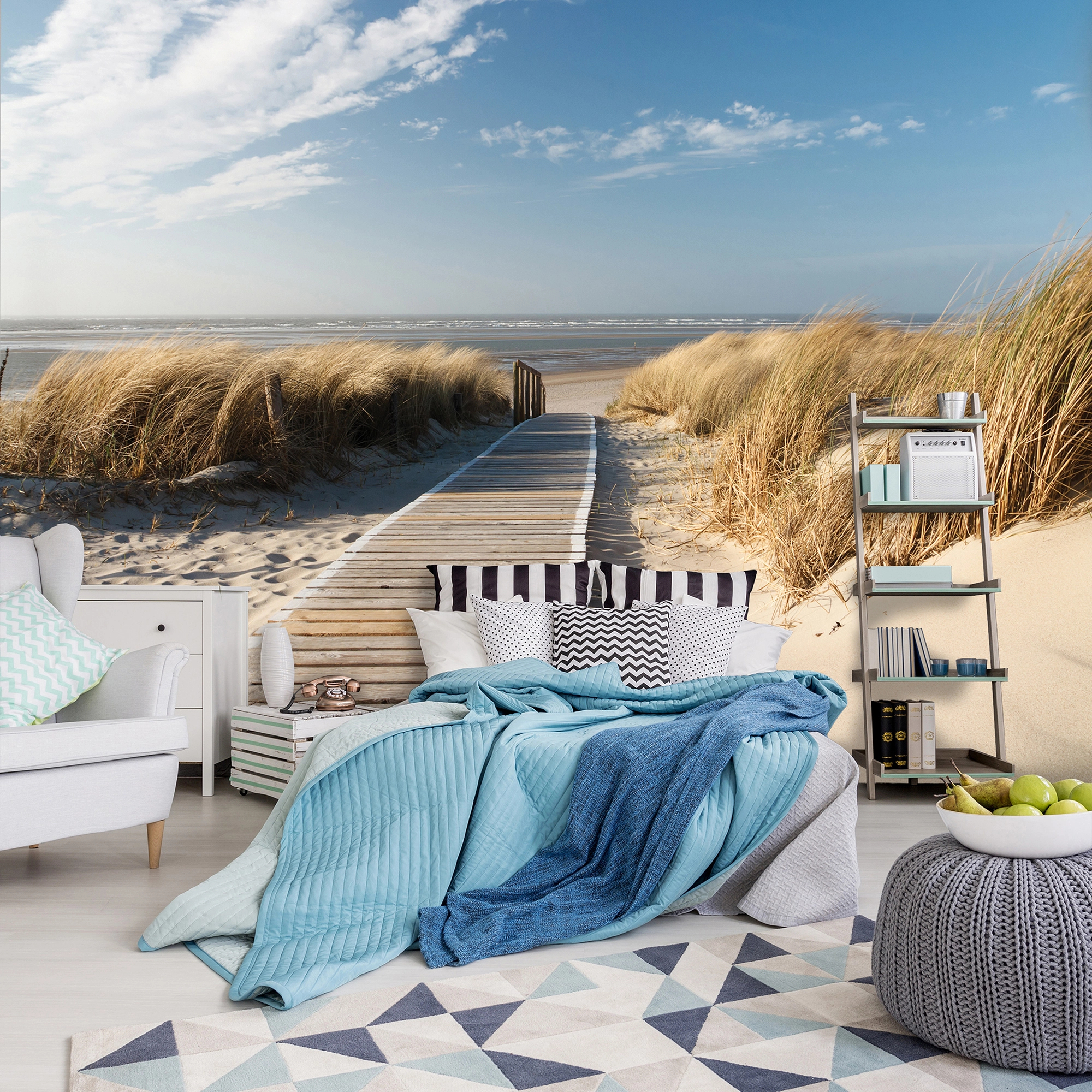 Tengerparti moló vlies fali poszter