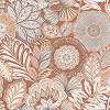 Terrakotta színű klasszikus virág és levél mintás design tapéta