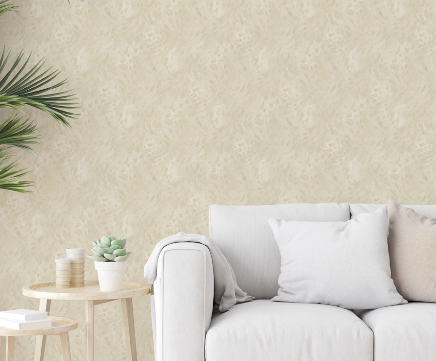 Textil hatású szőrt imitáló design tapé krém színben