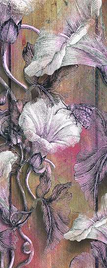 Textil hatású virágmintás fali poszter