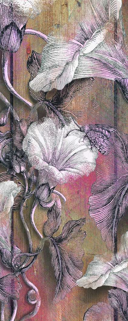 Textil hatású virágmintás fali poszter