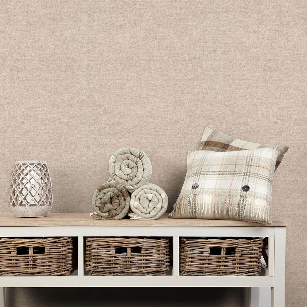 Textil mintás sötétbézs dekor tapéta vinyl mosható