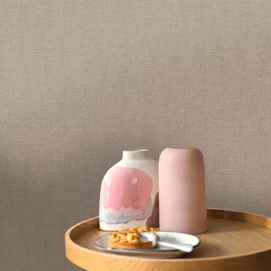 Textil mintás vinyl dekor tapéta barnás színben