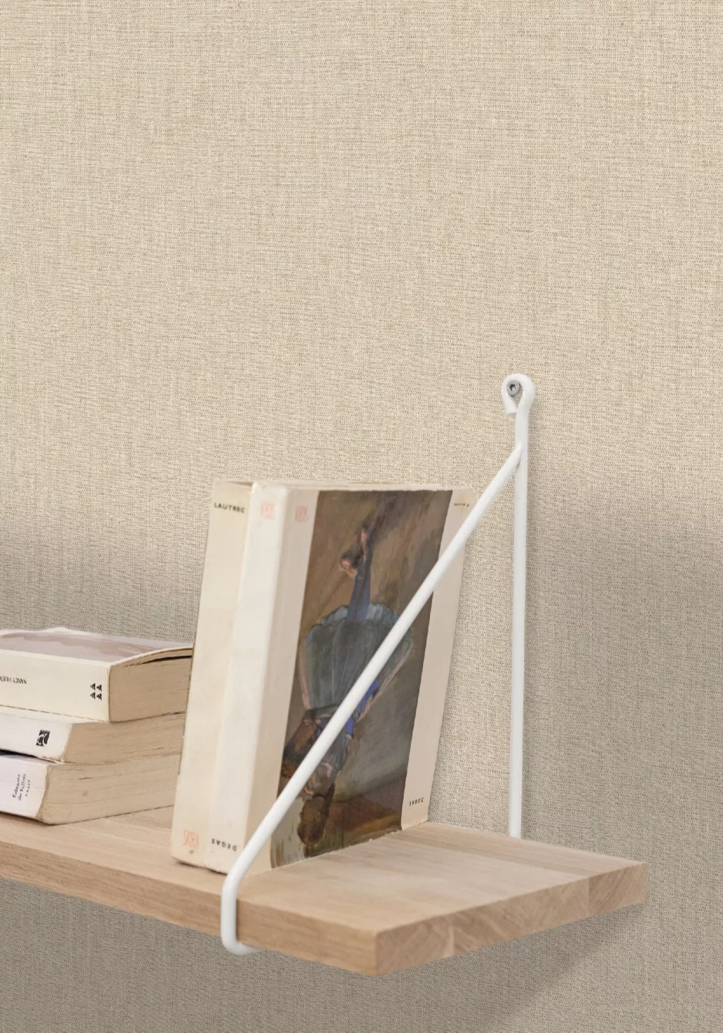 Textil mintás vinyl design tapéta latte színben
