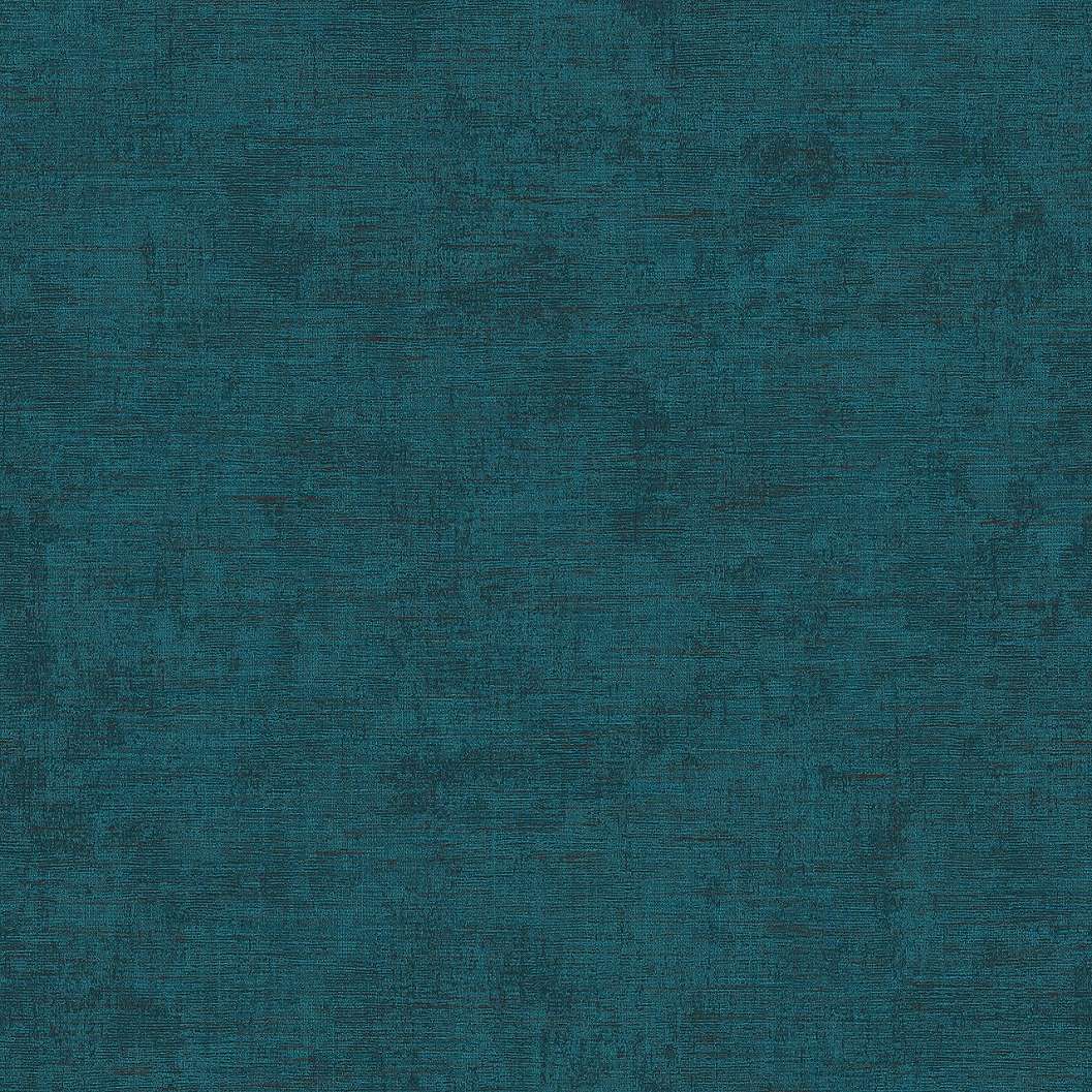 Textil struktúrált egyszínű design tapéta petrol kék színben