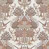 Textíl struktúrált felületű erdei állatok és fák mintázatú beige színű design tapéta