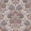 Textíl struktúrált felületű erdei állatok és fák mintázatú taupe színű design tapéta