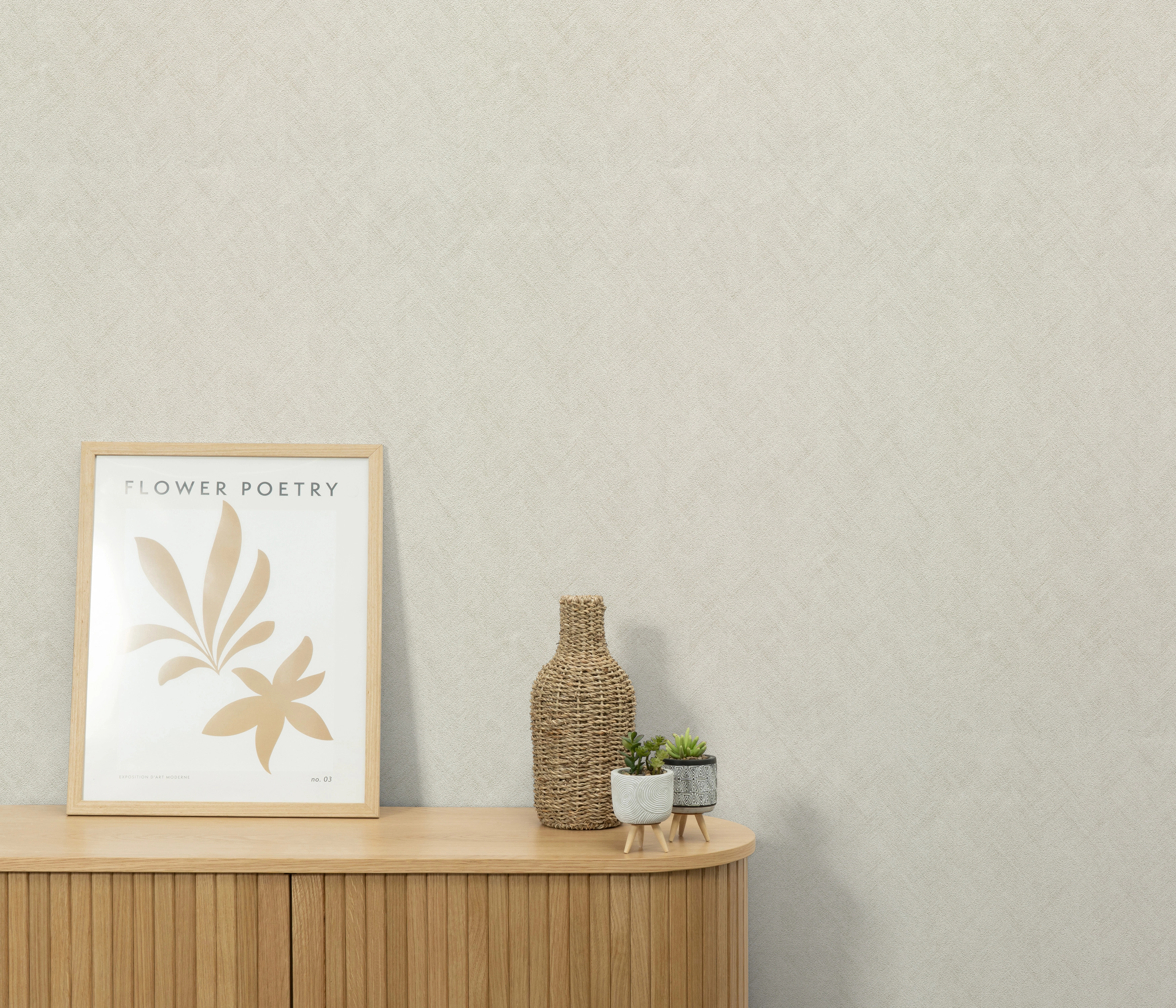 Textilhatású törtfehér színű design tapéta