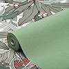 Textilhatású vlies dekor tapéta zöld színben