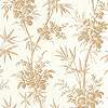 Toile stílusú design tapéta bambusz és virágok mintával beige színben