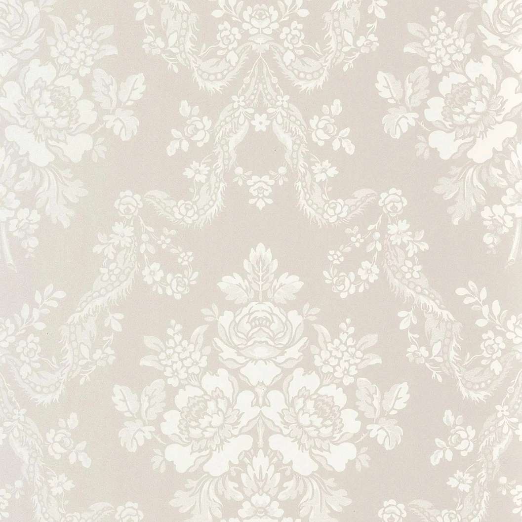 Toile stílusú design tapéta nagy rózsa mintával szürke és ezüst színben