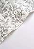 Toile stílusú design tapéta virágzó fa mintával fekete színben