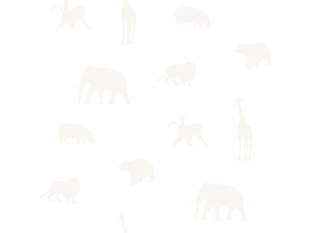 Tört fehér alapon gyöngyház állat mintás gyerek design tapéta