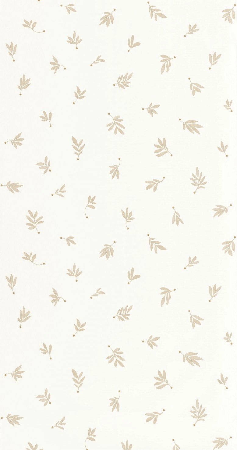 Tört fehér alapon légies beiges szürke leveles mintás design tapéta