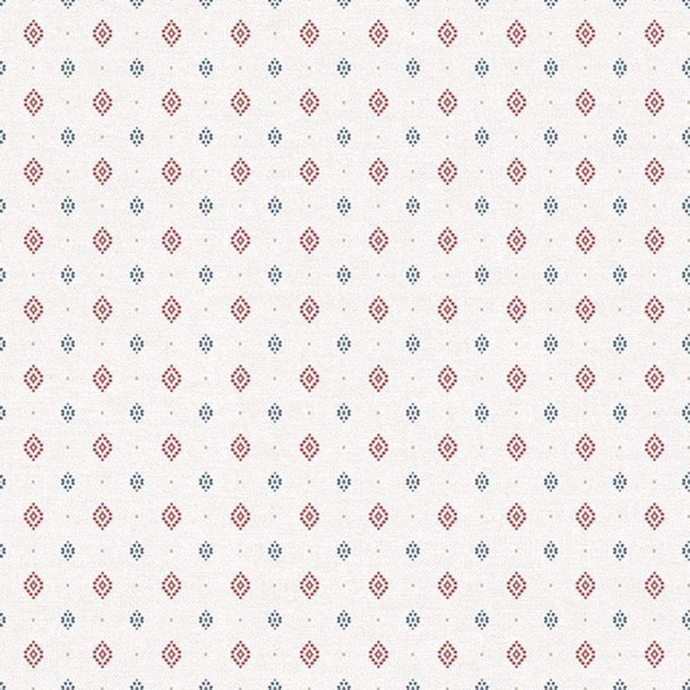 Tört fehér alapon piros, kék geometria mintás gyerek design tapéta