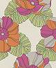 Trendi retro virágmintás színes tapéta