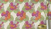 Trendi retro virágmintás színes tapéta