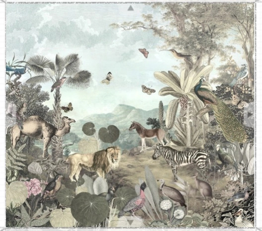 Trópusi állat világ mintás design fali poszter tapéta
